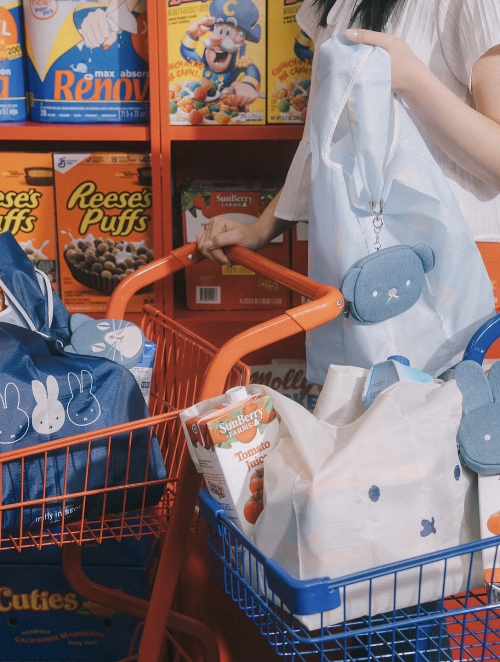 首爾限定 Miffy 米菲卡通圖案丹寧環保購物袋『8/31結單』8