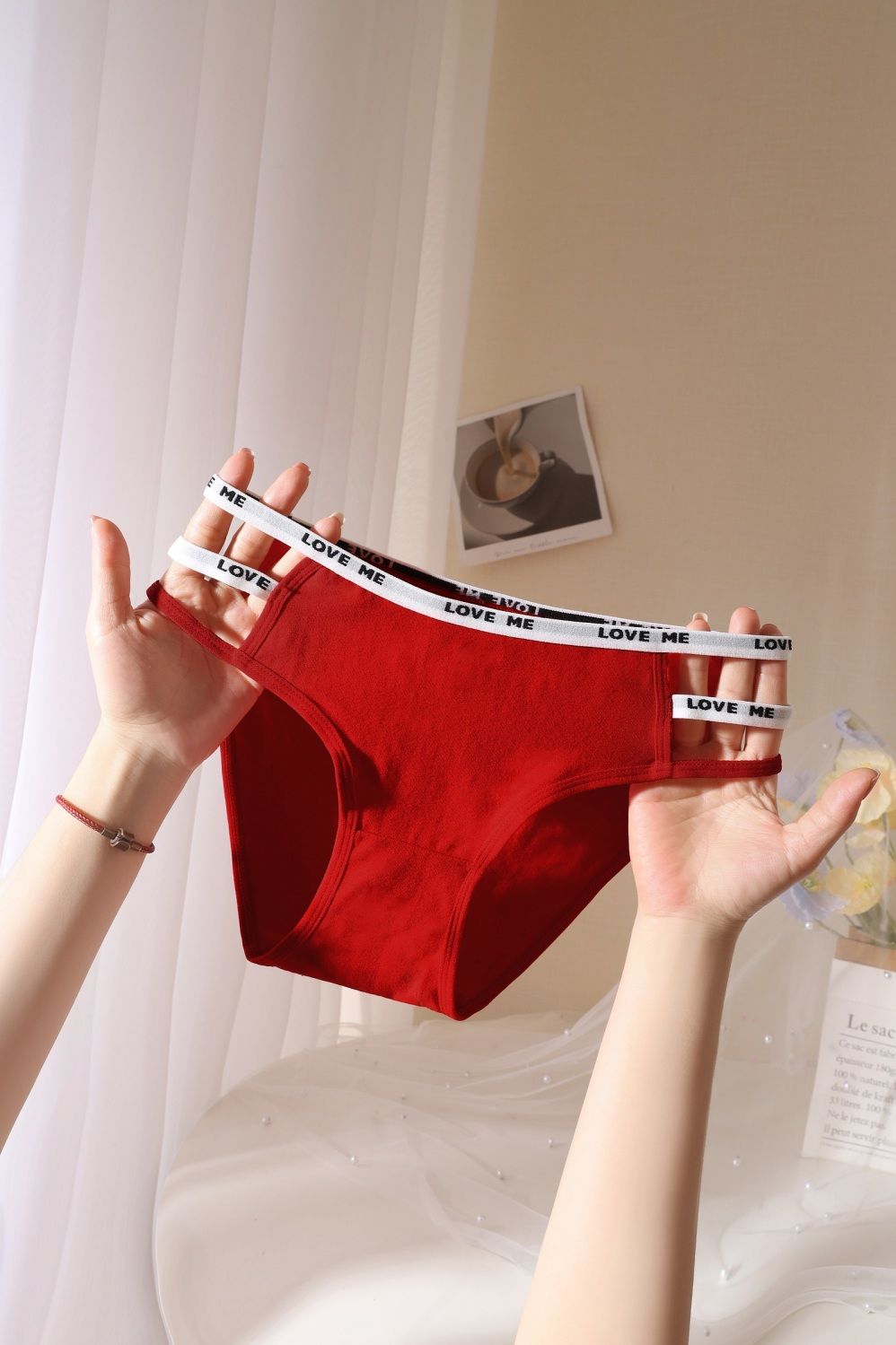新年 本命年必備 全棉親膚低腰紅色內褲四件組2