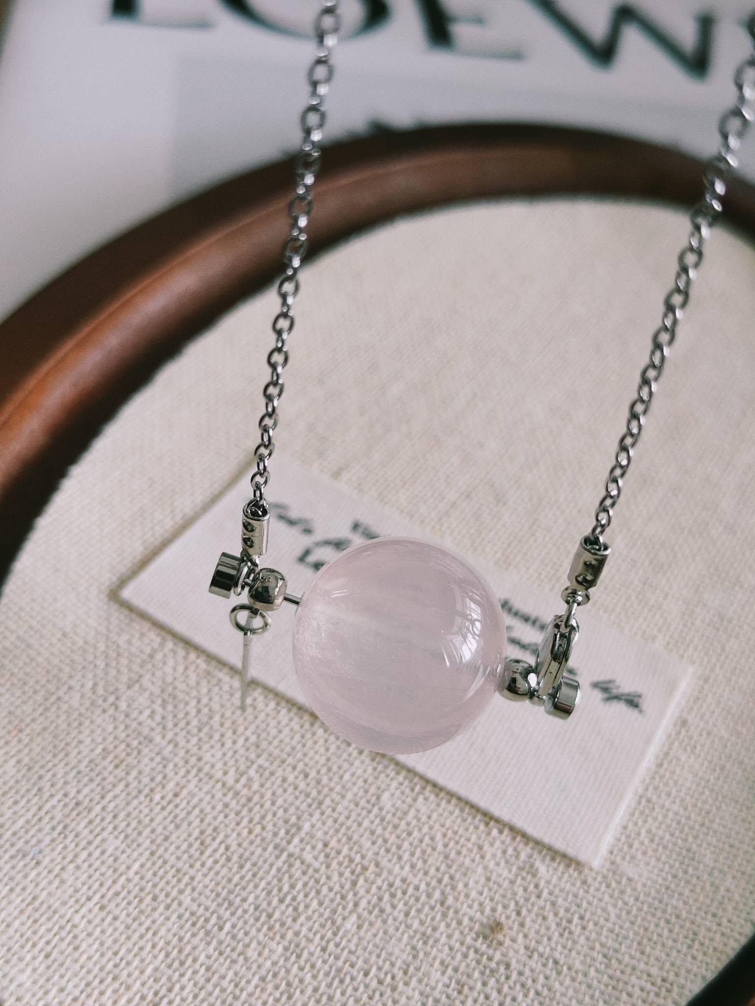 粉水晶 溫柔心光項鍊5