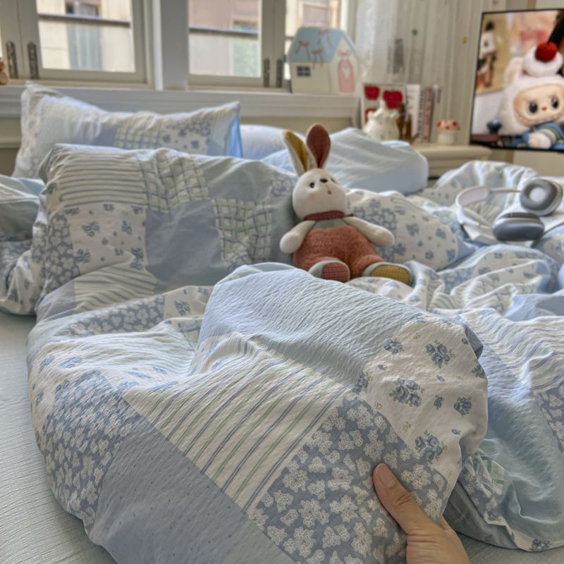 藍色系列四款 水洗紗床包四件組2