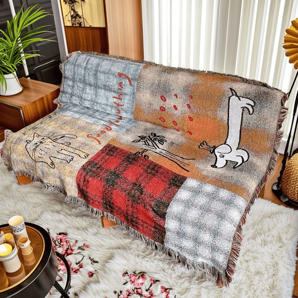 田園風可愛卡通針織毯5