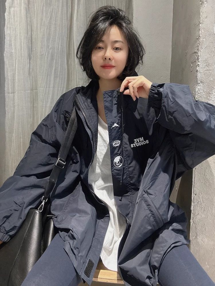 這件真的很可以! 大尺碼也好穿的秋季寬鬆顯瘦連帽外套2