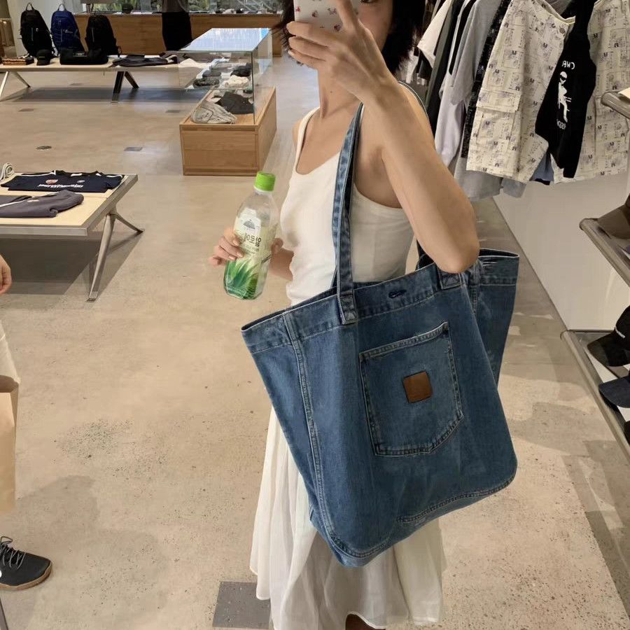 復古牛仔單肩托特包6