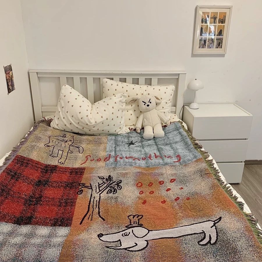 田園風可愛卡通針織毯4