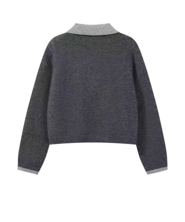 秋冬百搭氣質學院風假兩件針織衫5