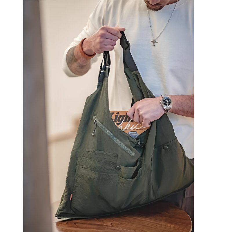 背心秒變大容量包 可折疊手提收納 日系戶外機能工裝馬甲背心5