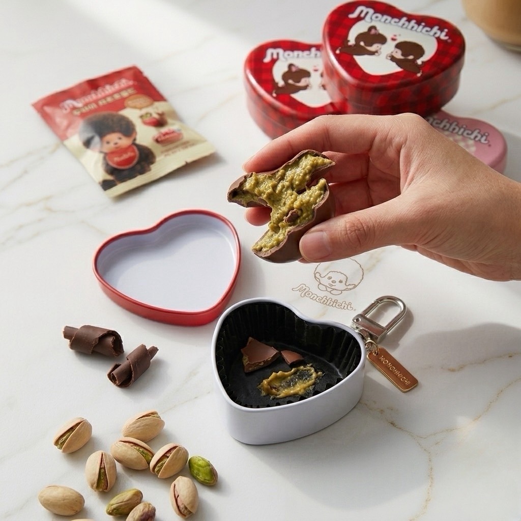 Monchhichi 蒙奇奇 杜拜巧克力心型鑰匙圈盲盒『8/31結單』2