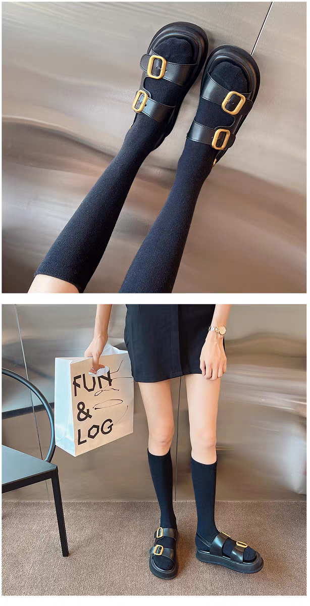 2026夏季新款 百搭增高金屬扣厚底涼鞋6