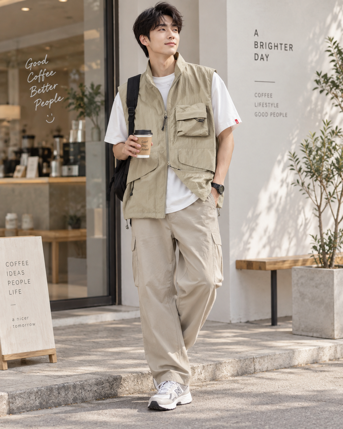 日系輕薄工裝背心 男女同款無袖外搭休閒背心2