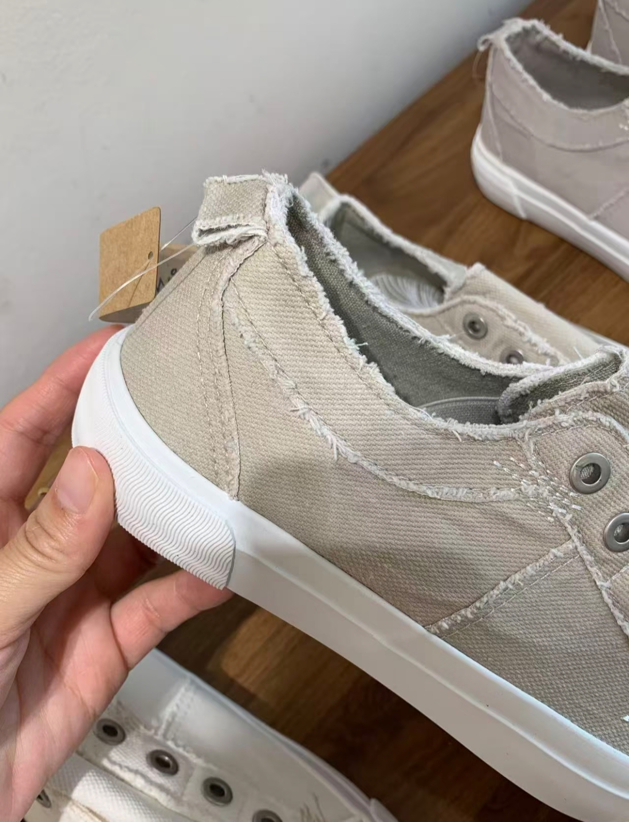 出口訂單做舊破邊帆布懶人鞋2