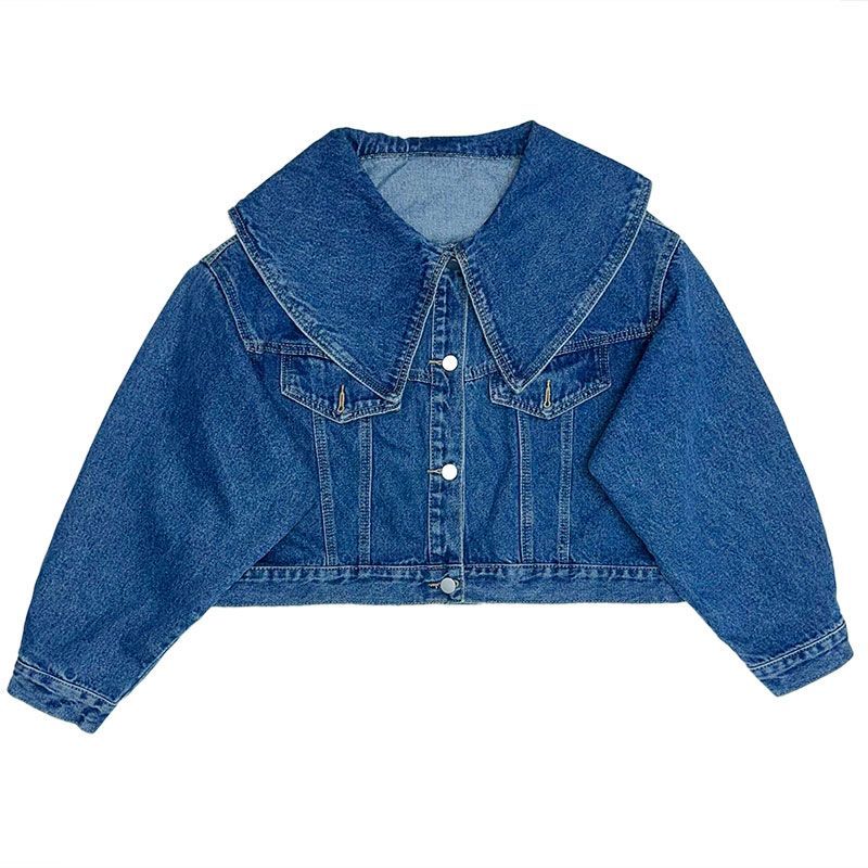 新款韓系娃娃領牛仔外套5