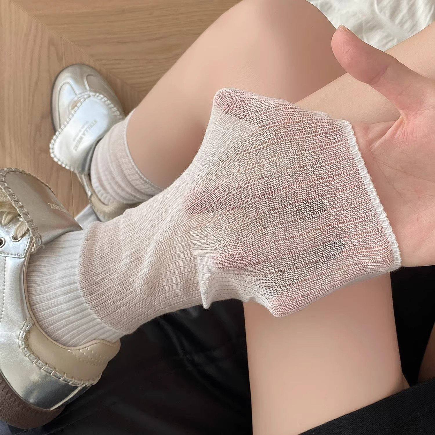 溫柔感芭蕾風微透堆堆襪5雙組7