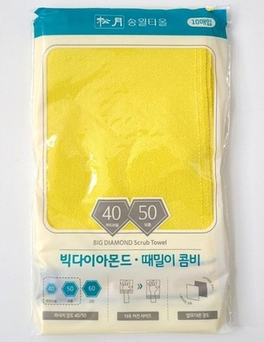 松月 汗蒸幕搓澡巾強度40/50 5條入組3