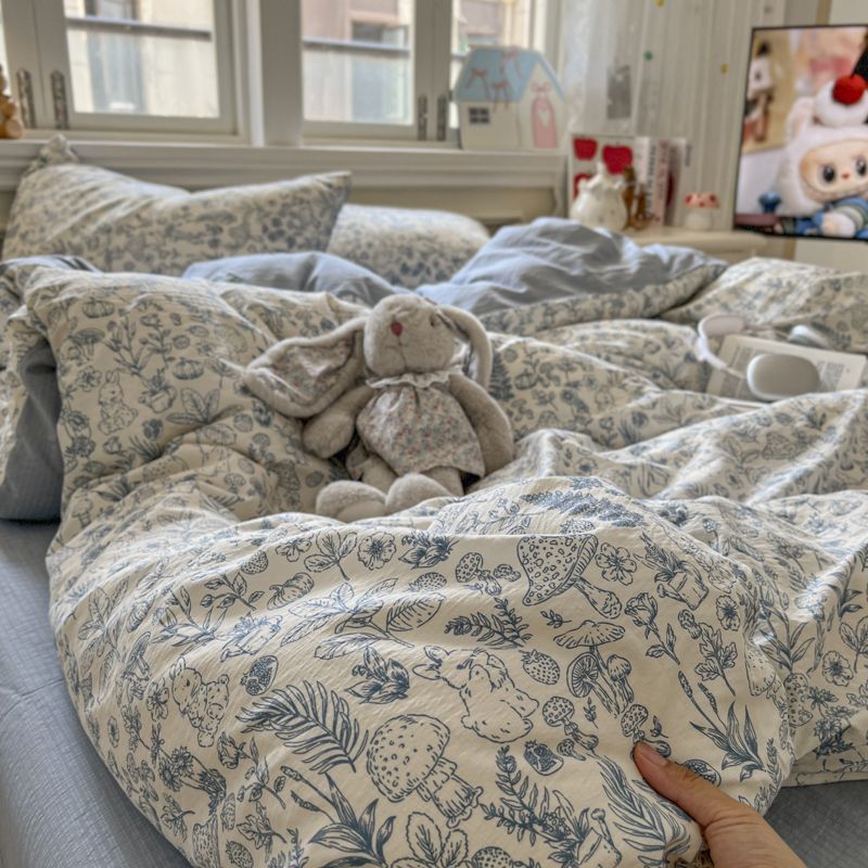 藍色系列四款 水洗紗床包四件組3