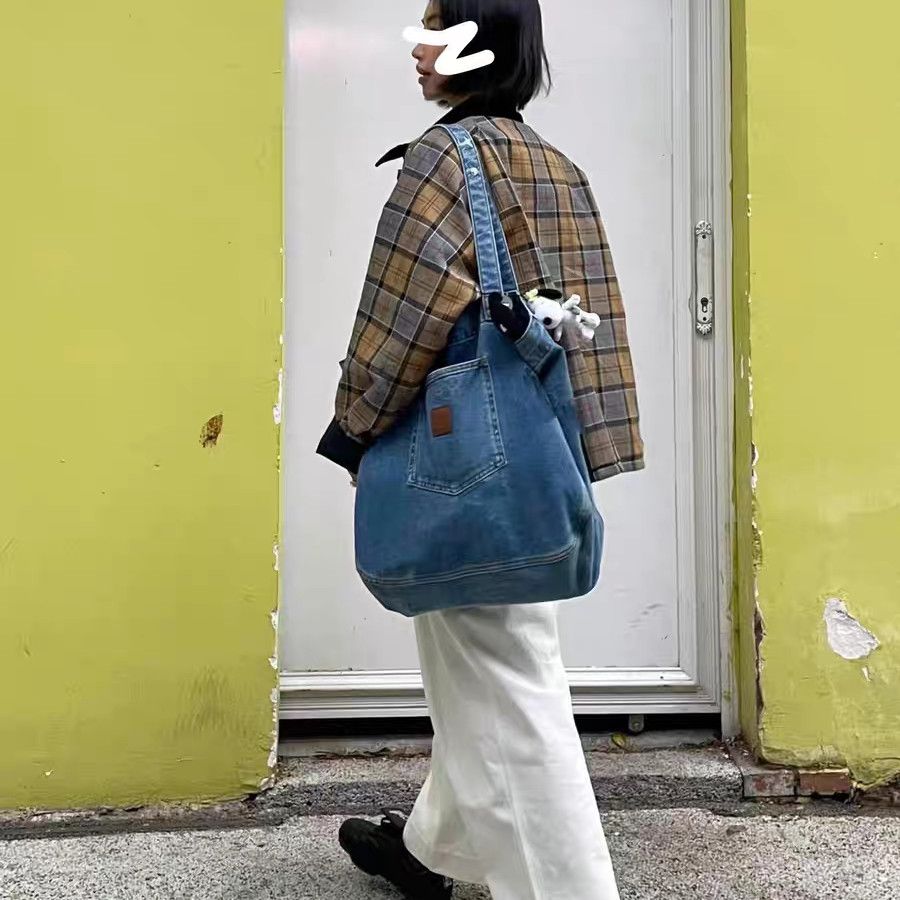 復古牛仔單肩托特包4