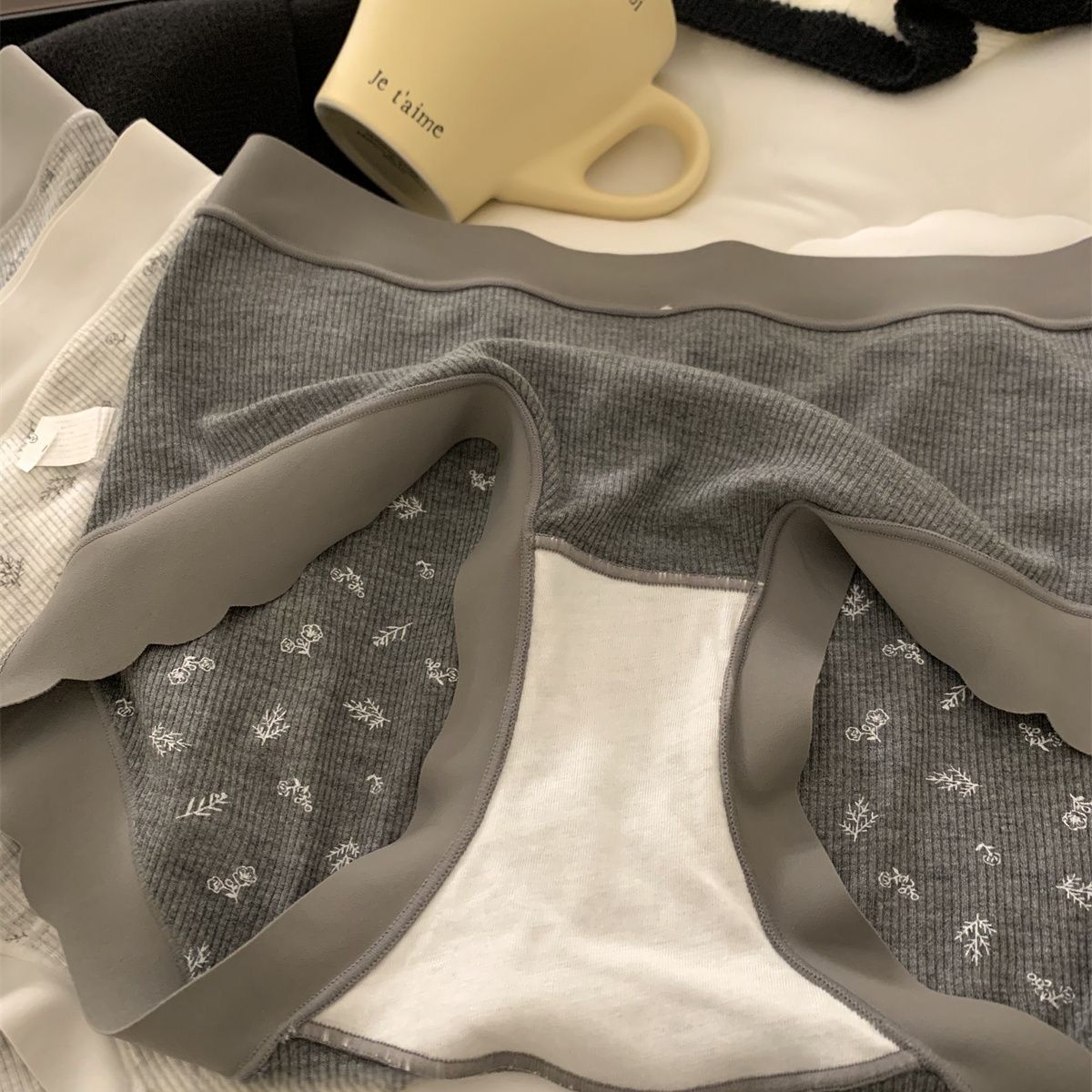 純棉底襠舒適碎花中腰三角褲4件組5