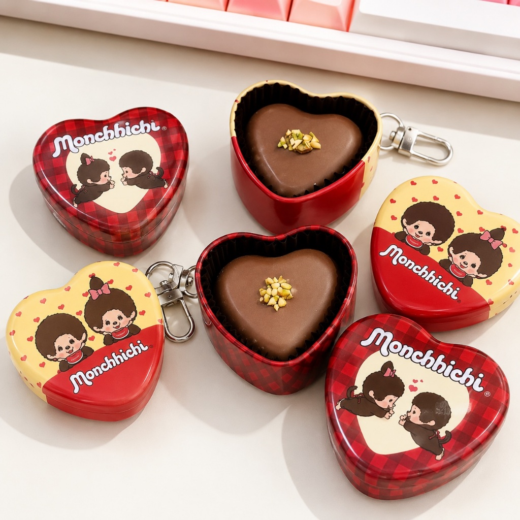 Monchhichi 蒙奇奇 杜拜巧克力心型鑰匙圈盲盒『8/31結單』3