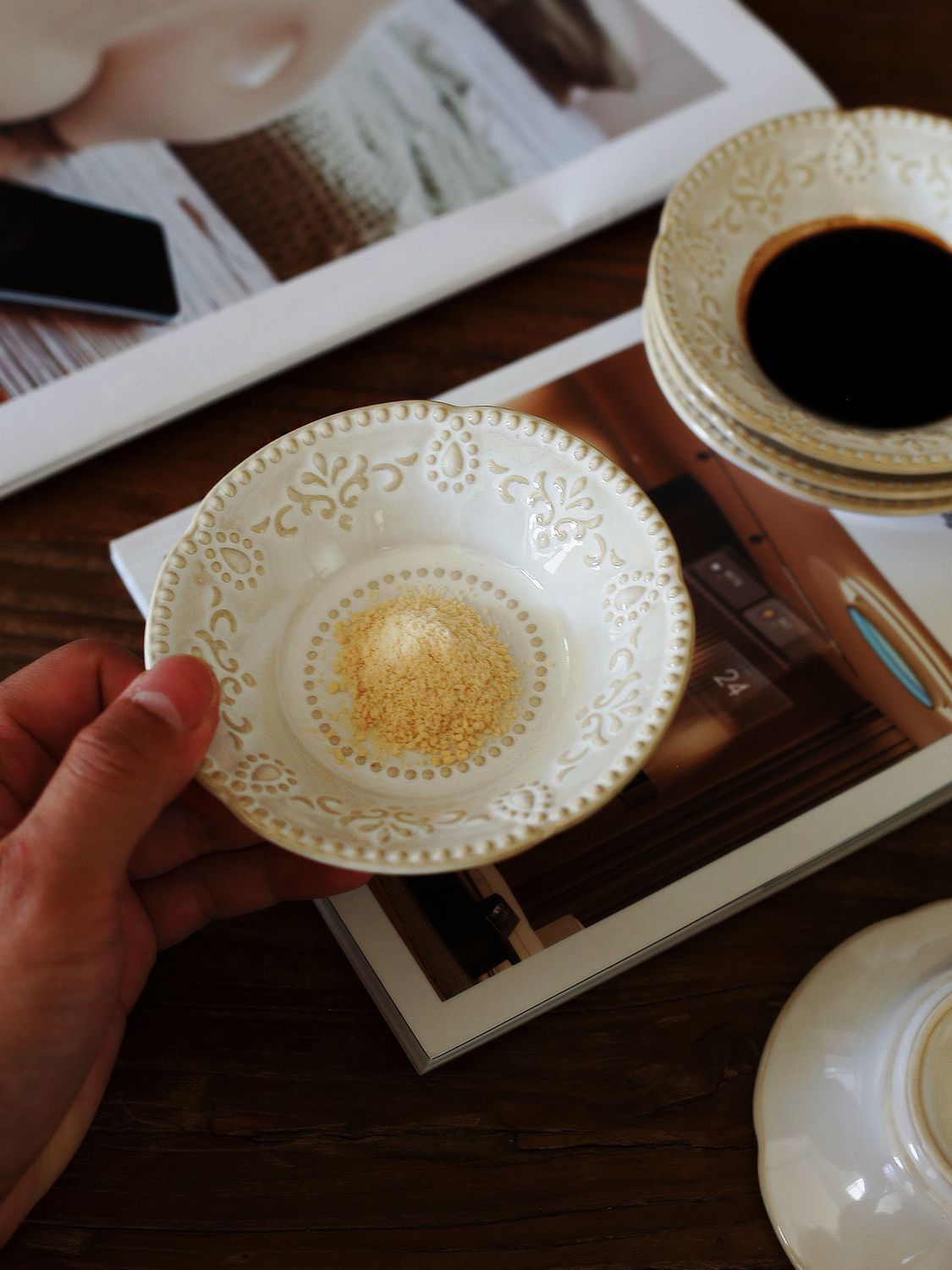 侘寂復古陶瓷調味碟 蘸料小菜碟 4 入組5