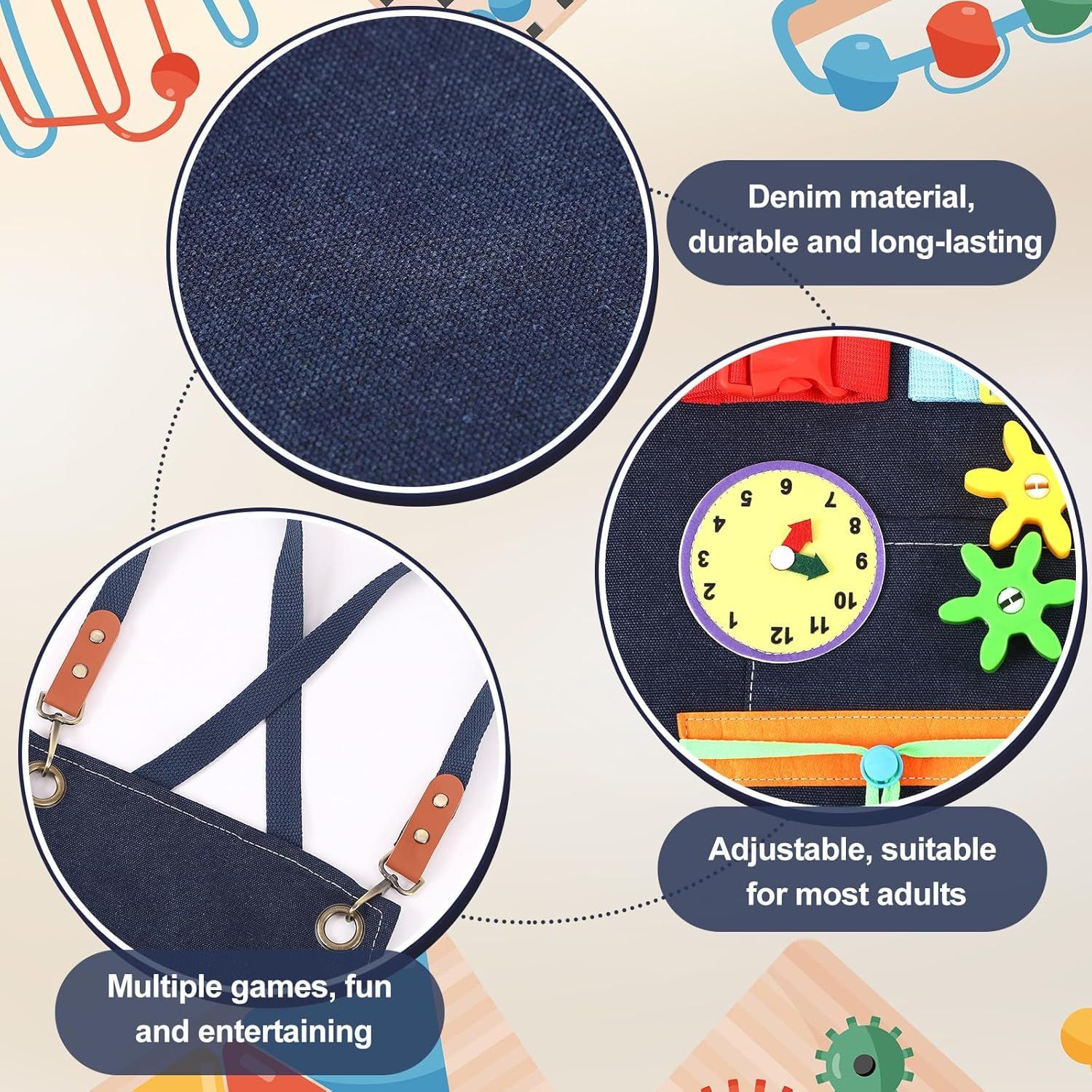 陪伴式感官訓練圍裙 長輩手部活動益智玩具4