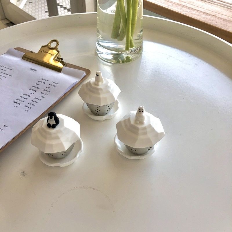 韓國出口款 北極萌友漂浮茶漏不鏽鋼泡茶器2