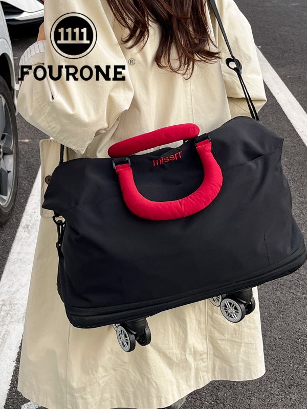 多功能可拆輪擴容旅行包 大容量雙層拉鍊設計 可上行李箱 健身/出差/旅行萬用包1