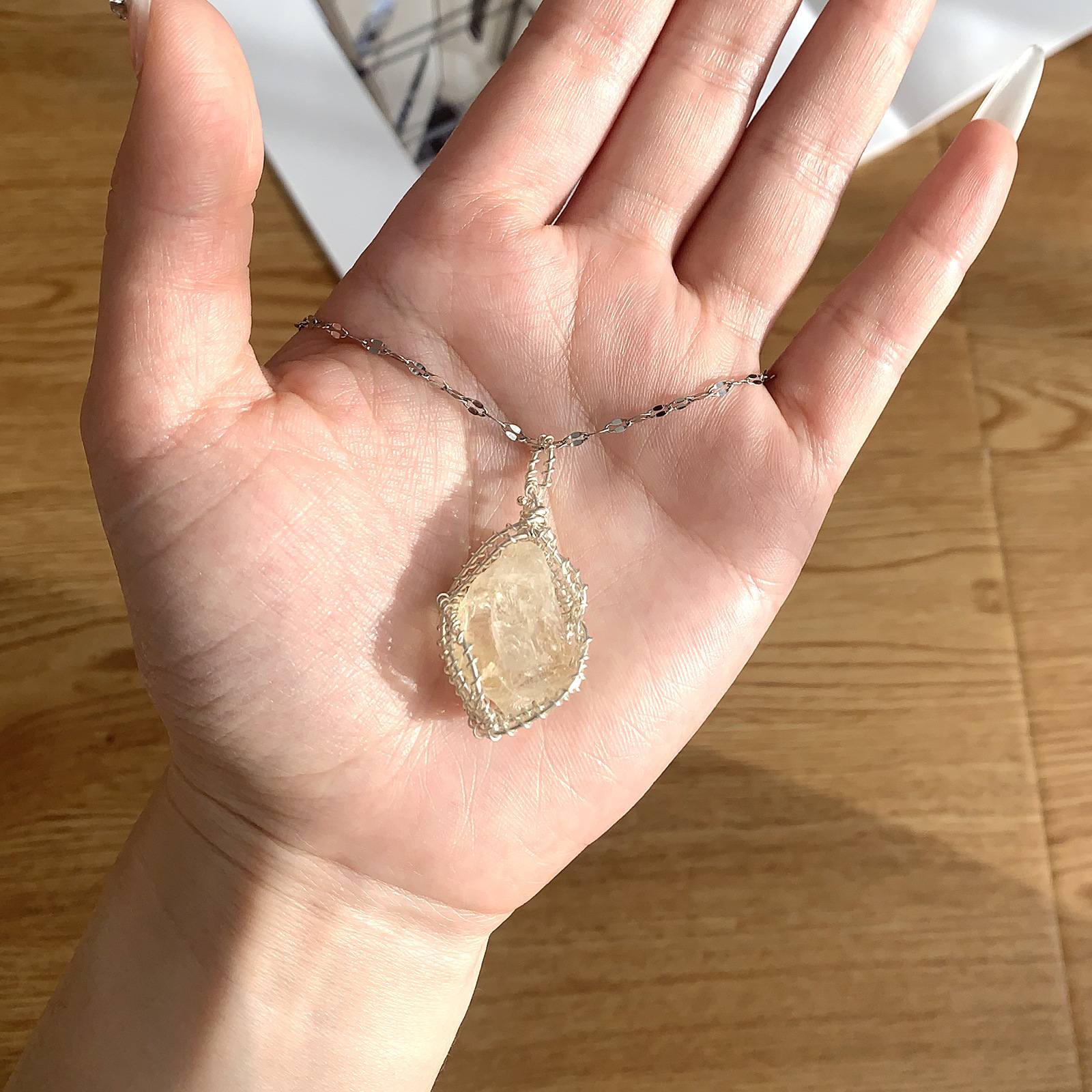 手工天然原礦水晶纏繞項鍊6