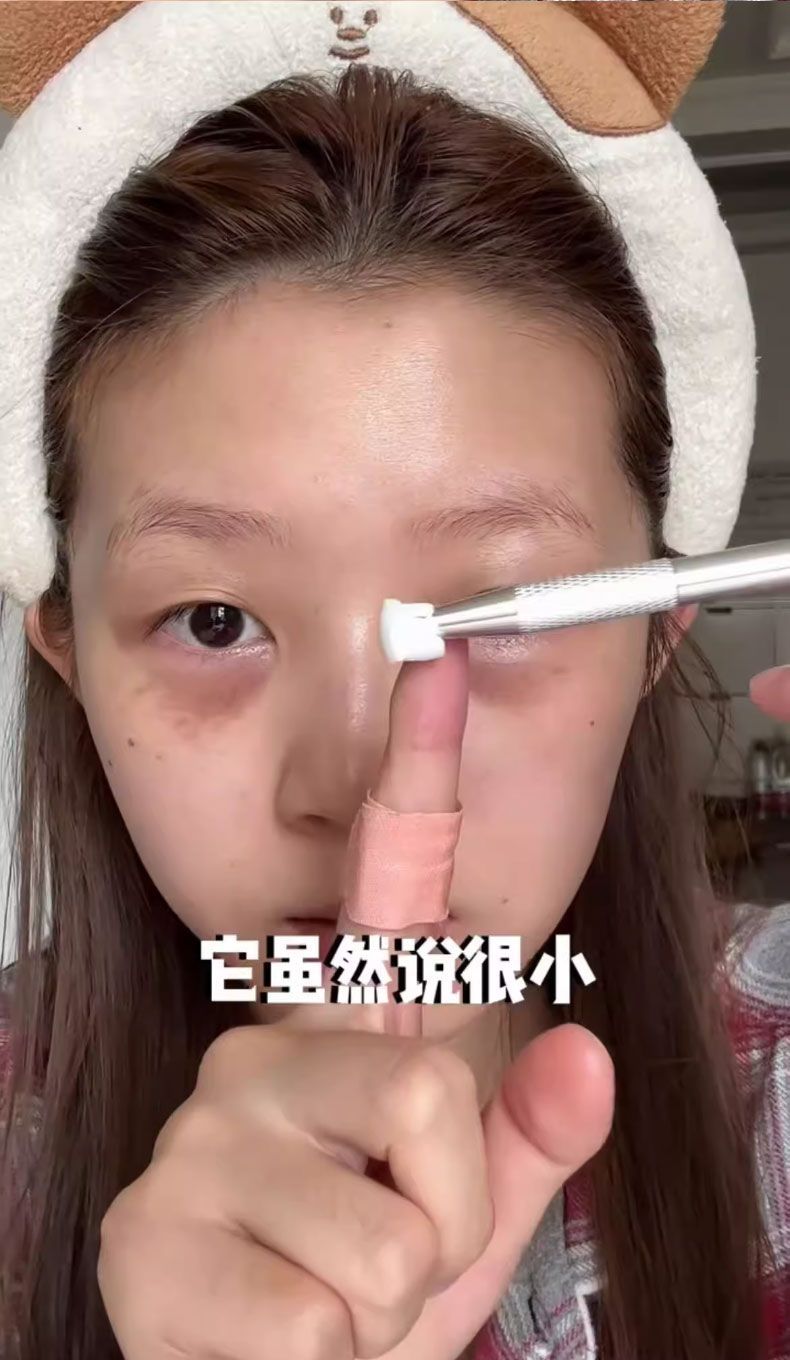 邪修遮瑕法神器 迷你方塊美甲拍拍膠海綿+抓夾筆套組4