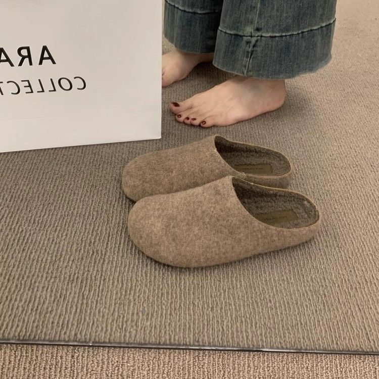 【寬腳友善】 秋冬復古勃肯外穿保暖款懶人鞋4