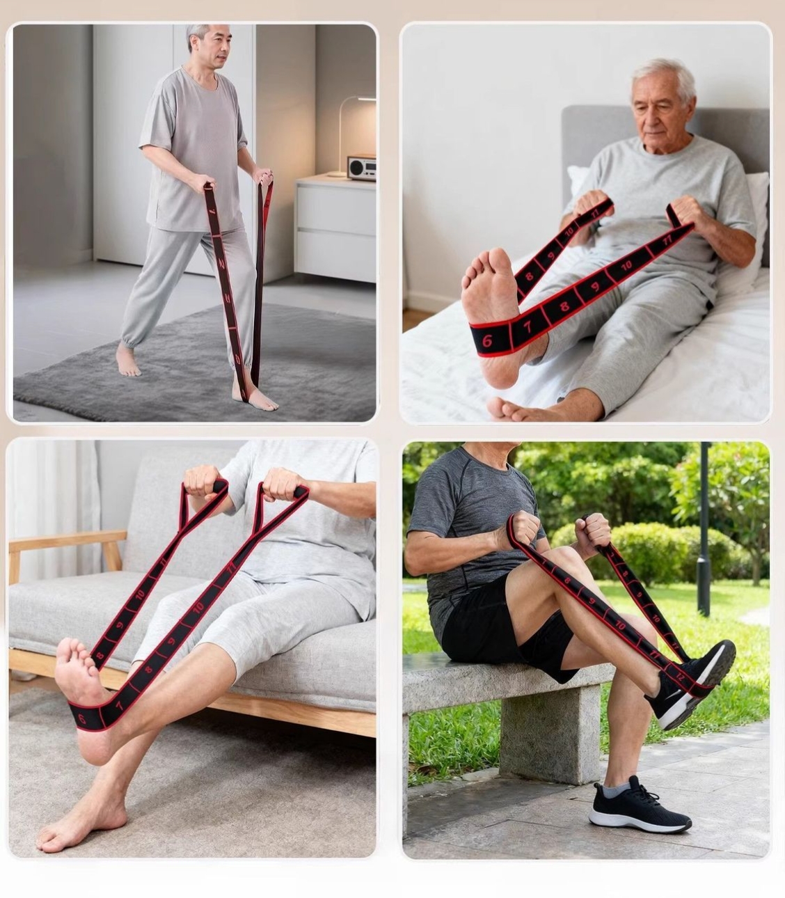長輩腿部訓練彈力帶 12段抗阻力居家健身帶4
