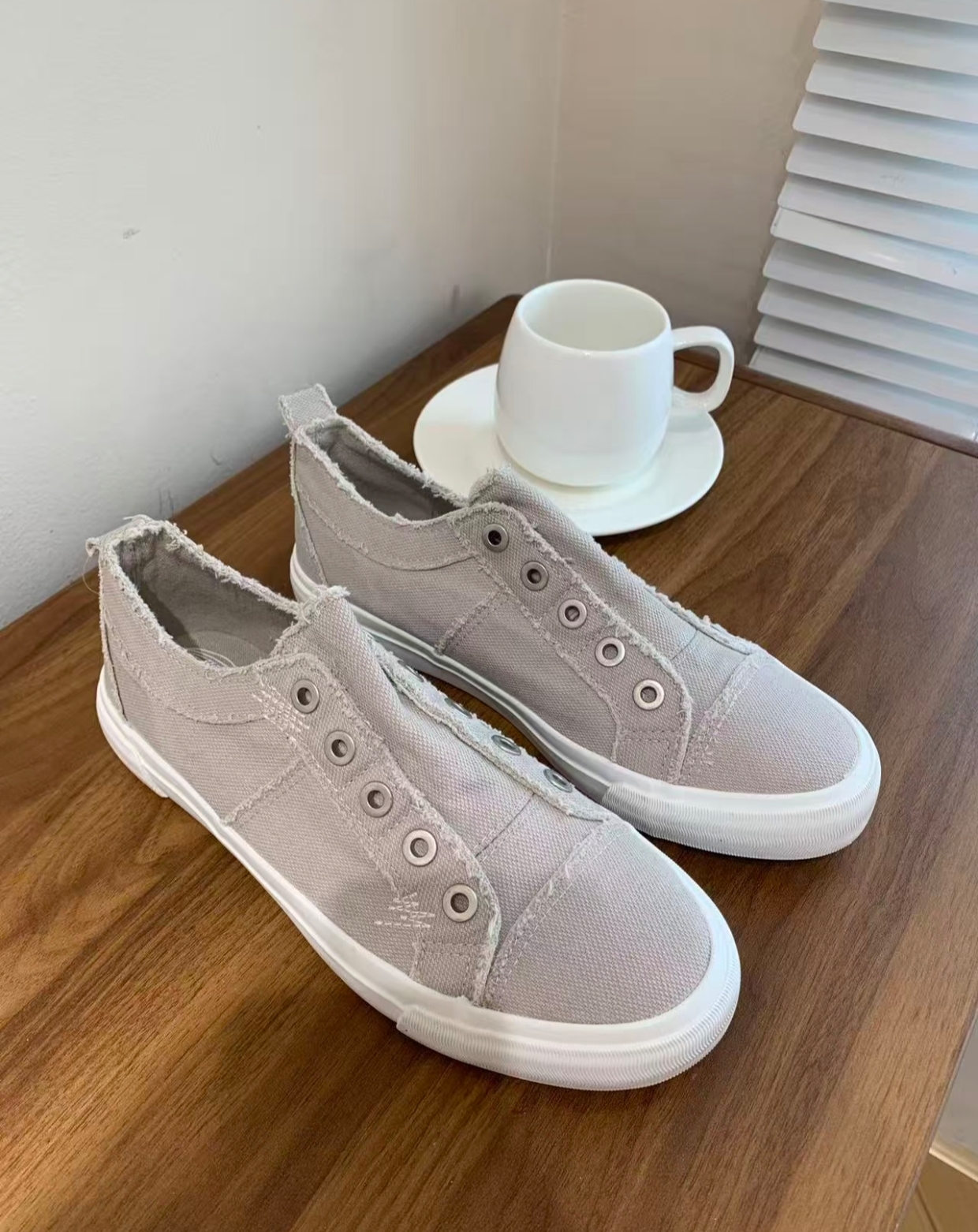 出口訂單做舊破邊帆布懶人鞋6