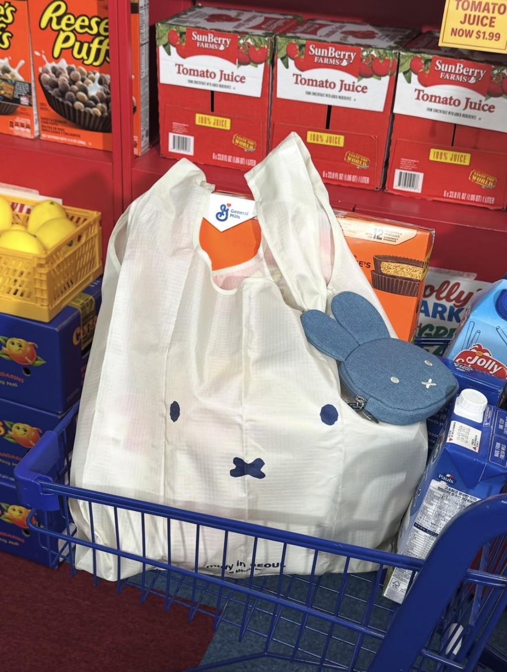 首爾限定 Miffy 米菲卡通圖案丹寧環保購物袋『8/31結單』3