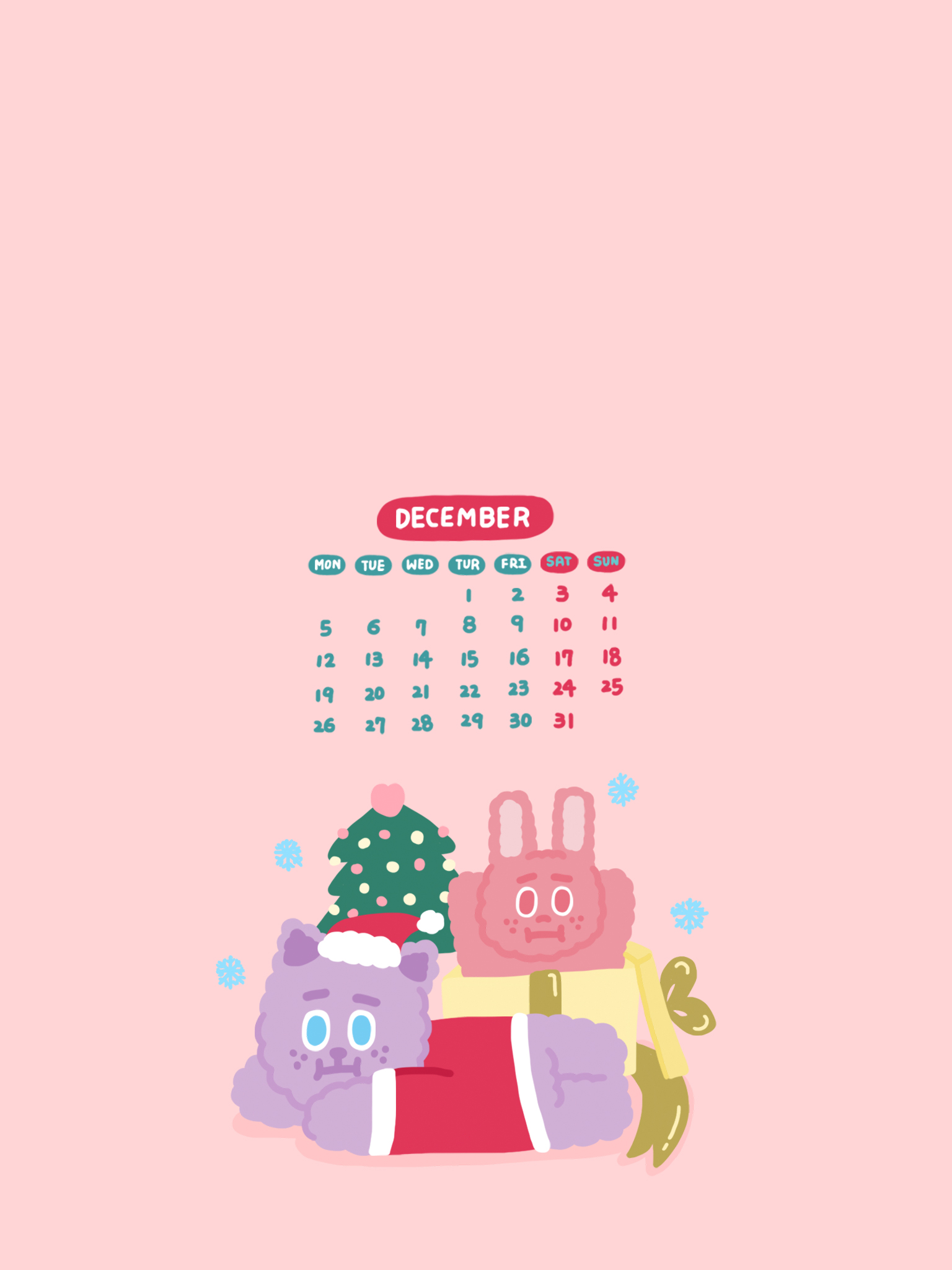 2022 /12月 平板桌布｜最愛的聖誕節♡