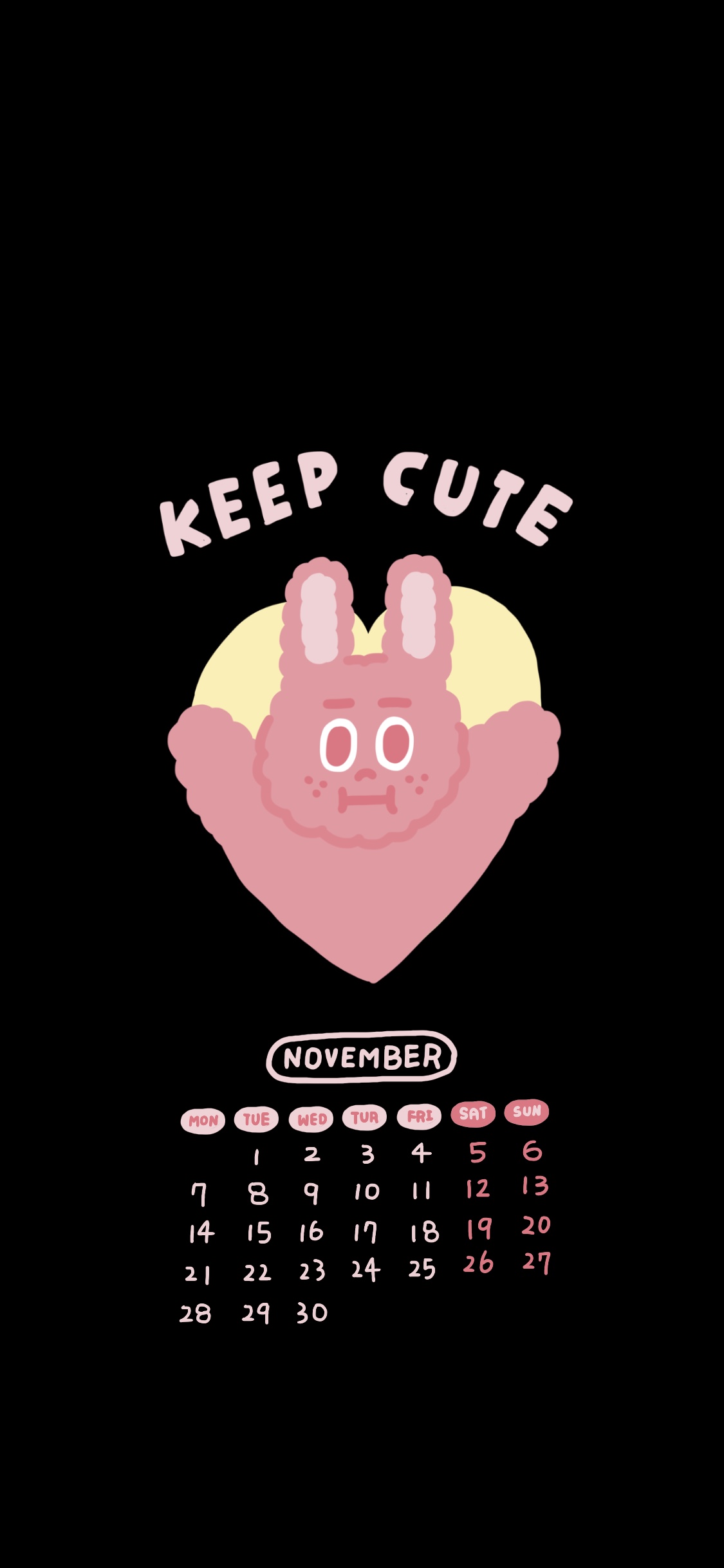 2022 /11月 手機桌布｜兔仔子KEEP CUTE