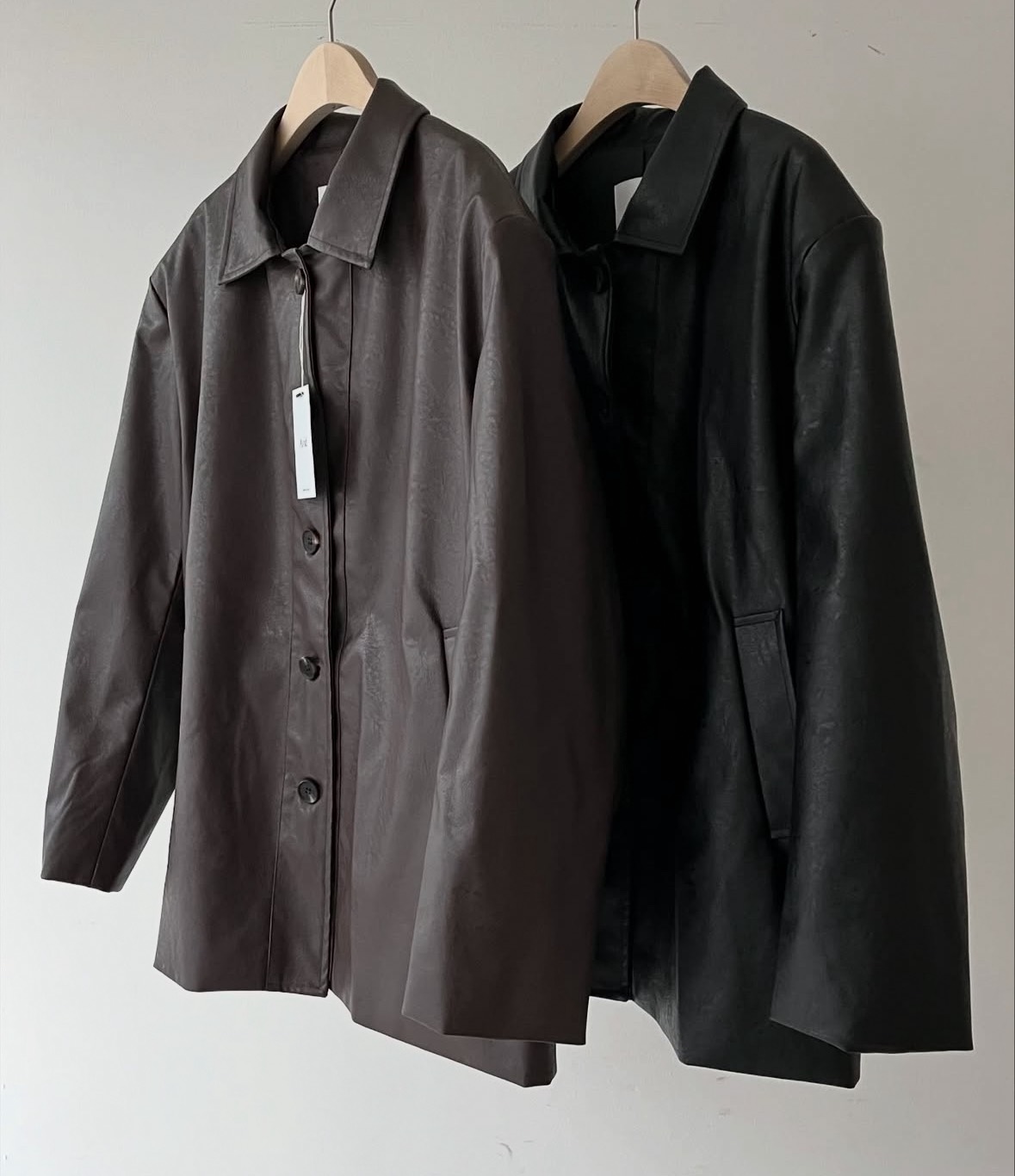 版型一級棒韓女排扣皮夾克外套 2colors