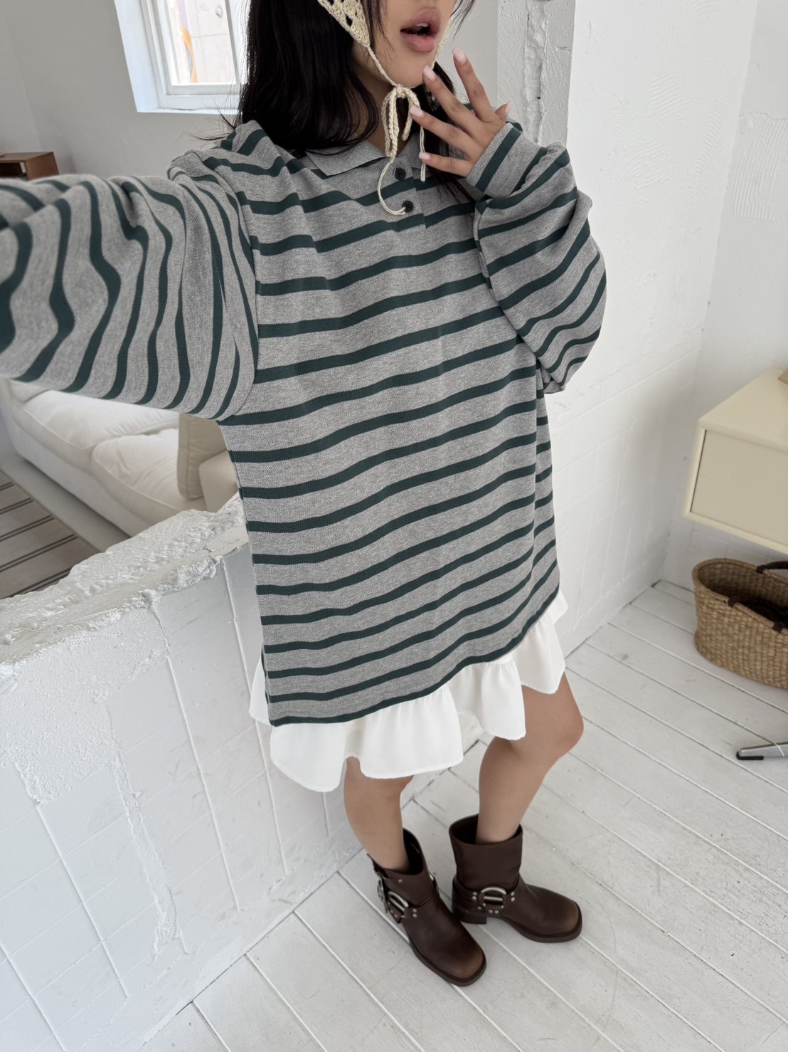 Vintage復古條紋polo衫 3colors