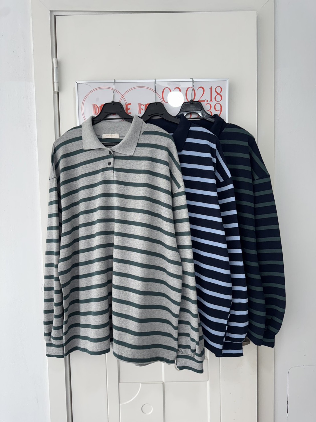 Vintage復古條紋polo衫 3colors