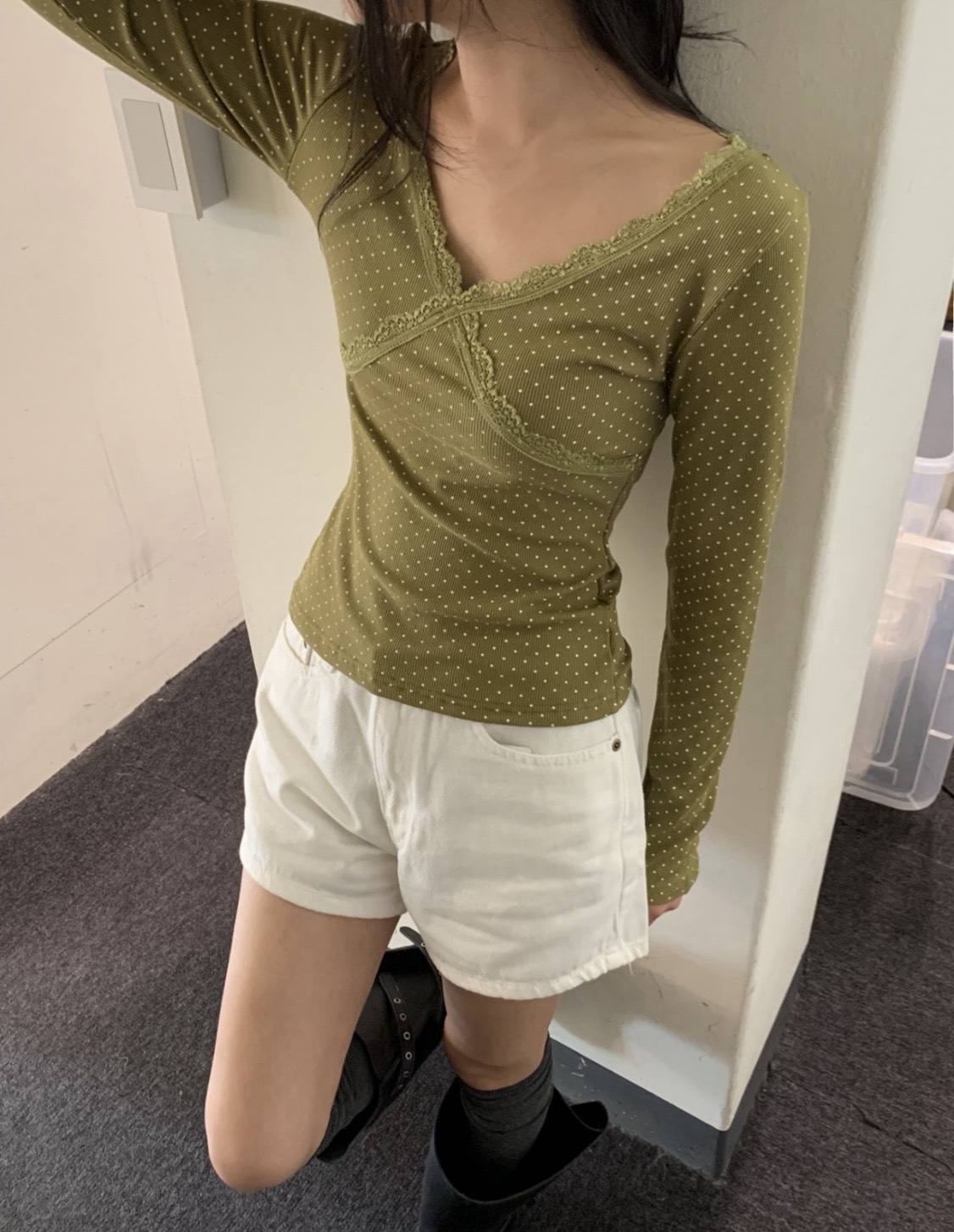 法式浪漫波點上衣 2colors