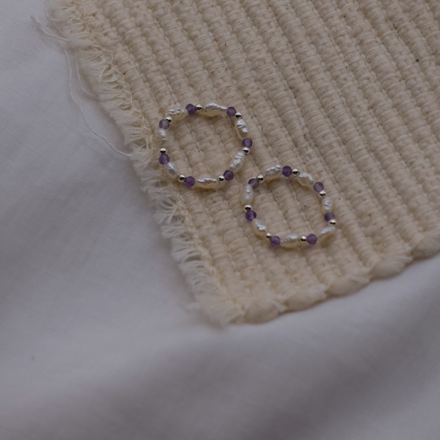 紫霞 彈性珠戒 S925