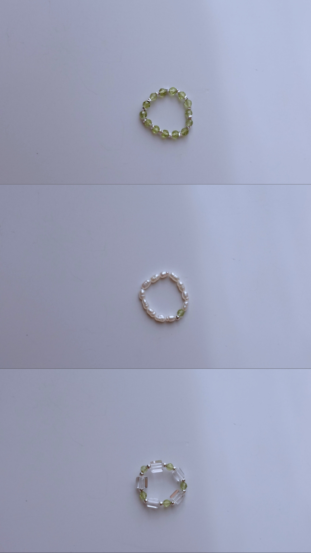 橄欖石彈性珠戒  S925