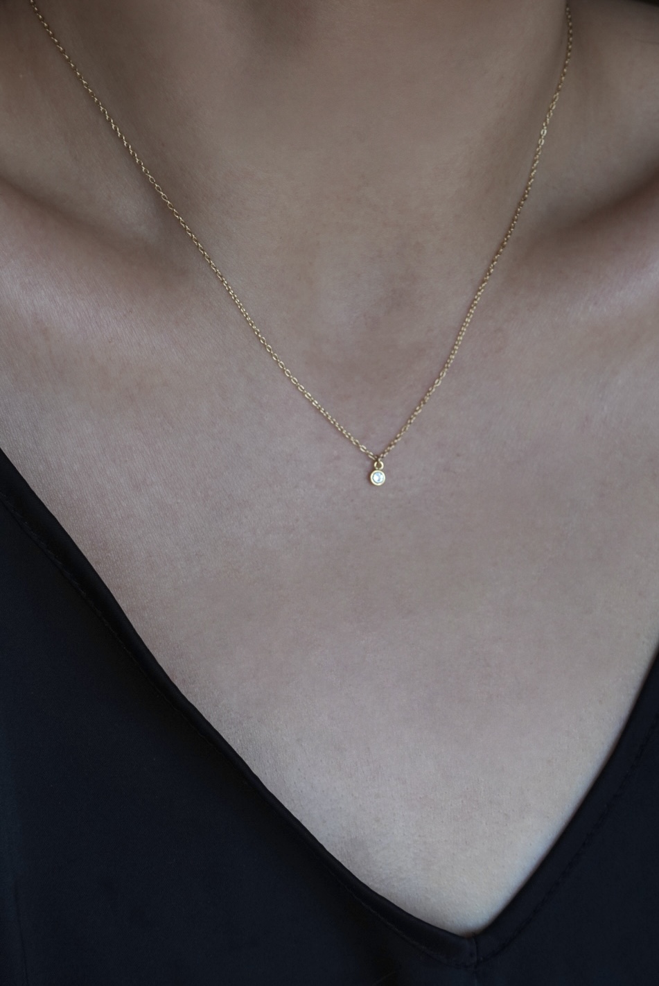 小圓鋯石項鍊 14KGF3