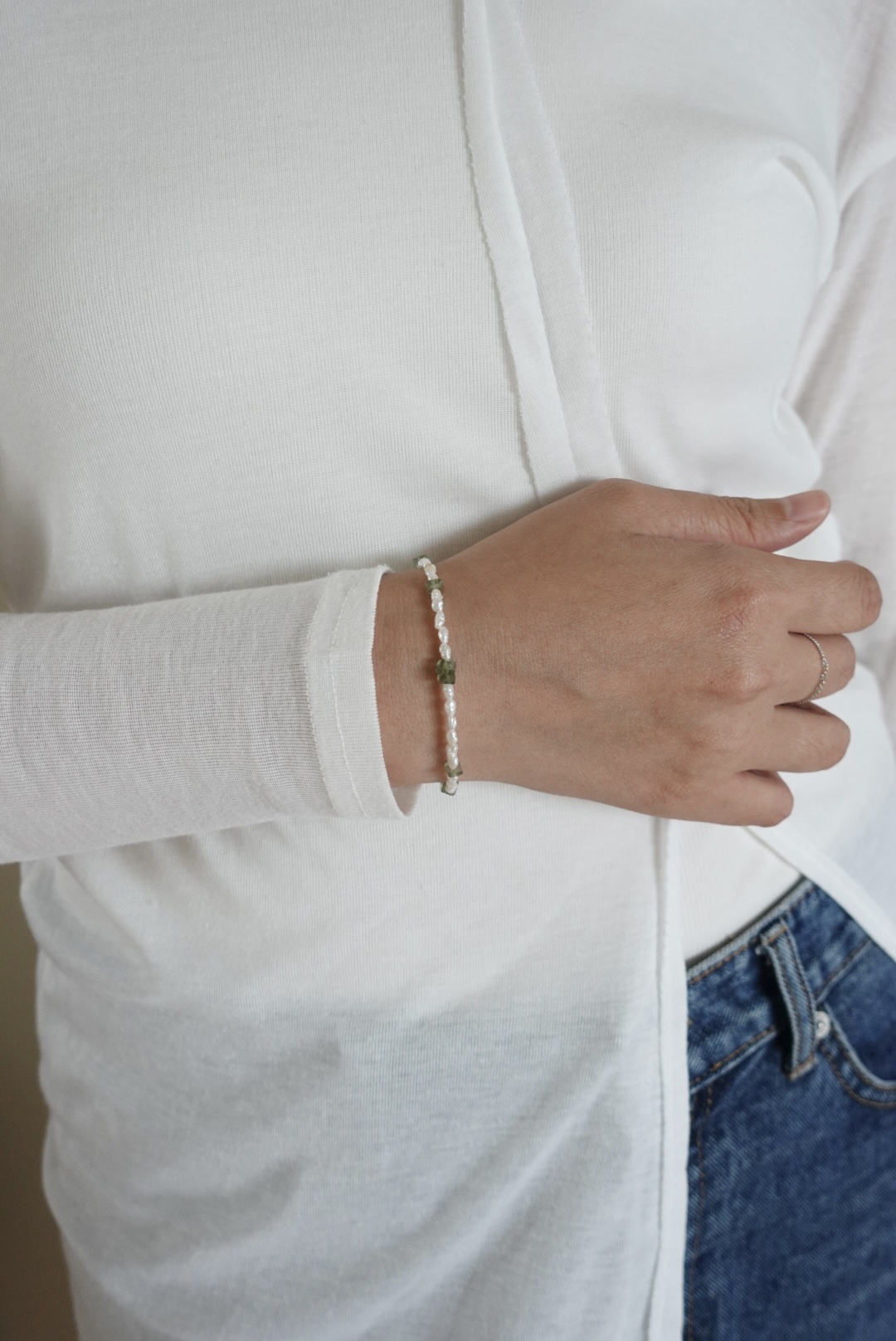 巴洛克珍珠綠磷灰石手鍊 S9253