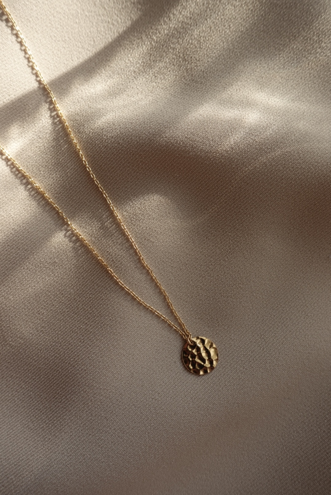 垂面圓片項鍊 14KGF