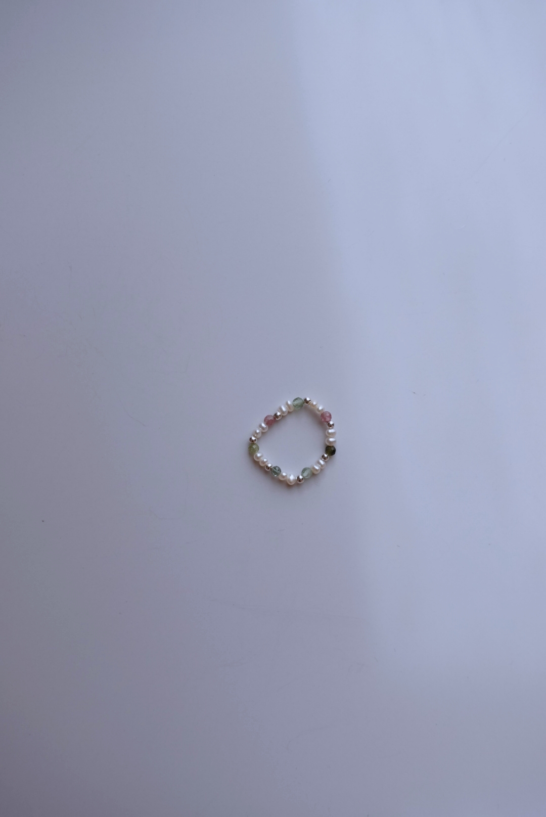 碧璽珍珠彈性珠戒 S925