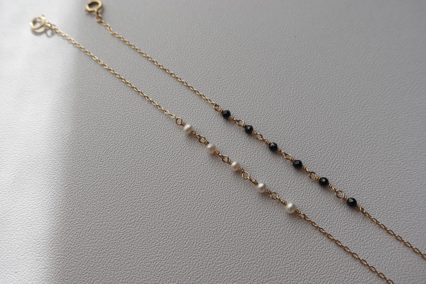 天然石心心相印手鍊 14KGF9