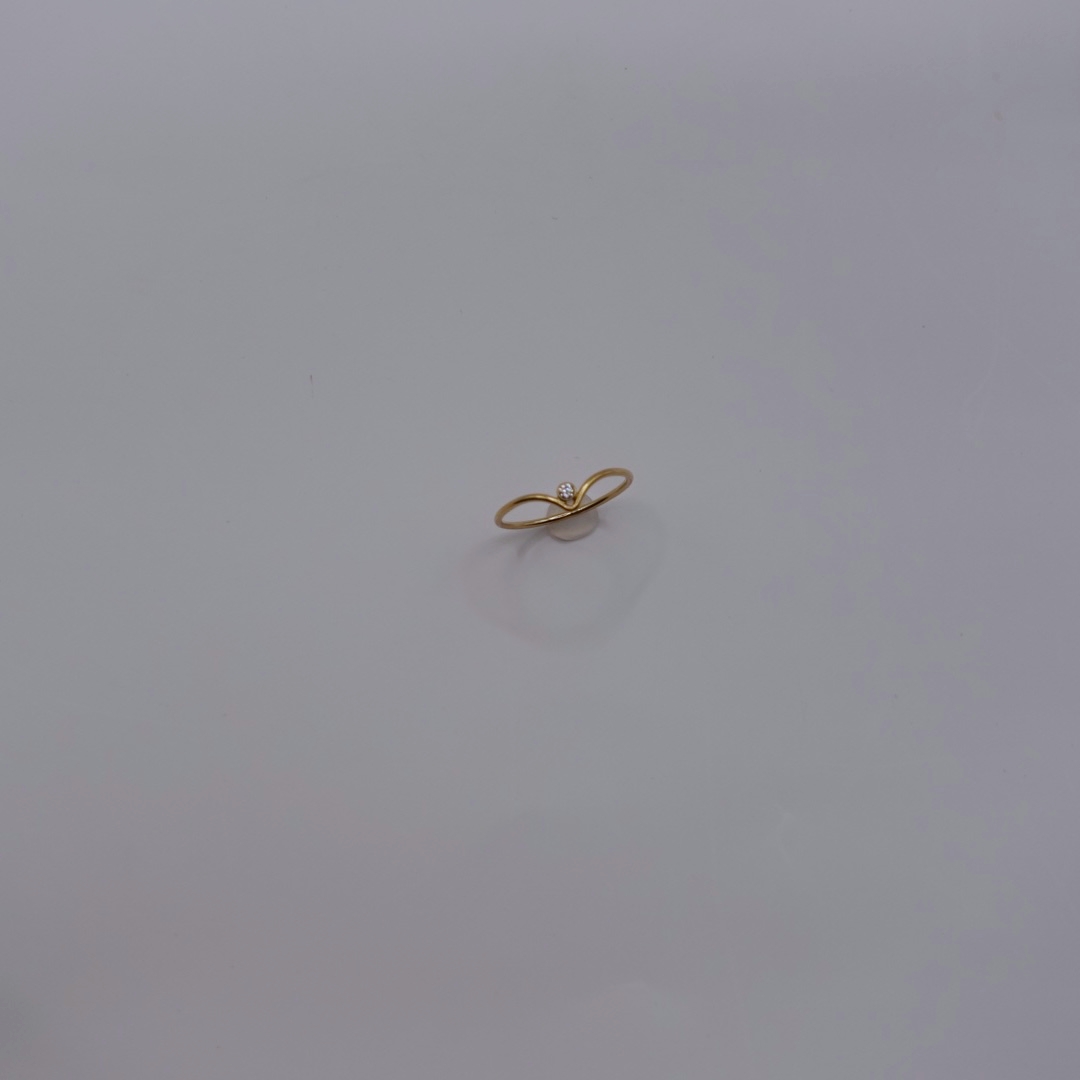 V字鋯石戒指 14KGF