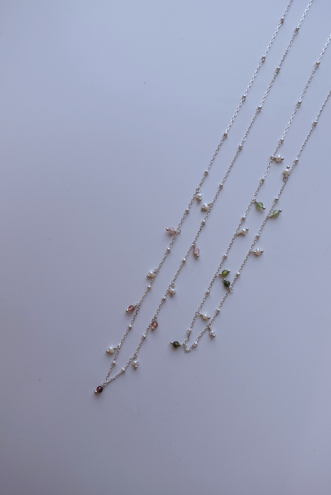 碧璽珍珠垂墜項鍊 S925