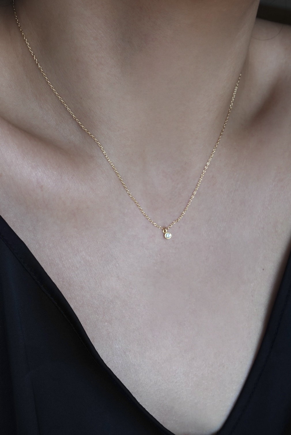 小圓鋯石項鍊 14KGF