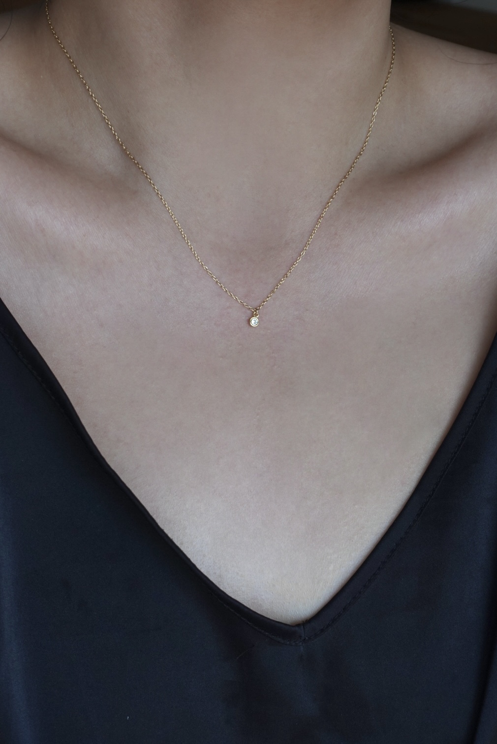 小圓鋯石項鍊 14KGF2