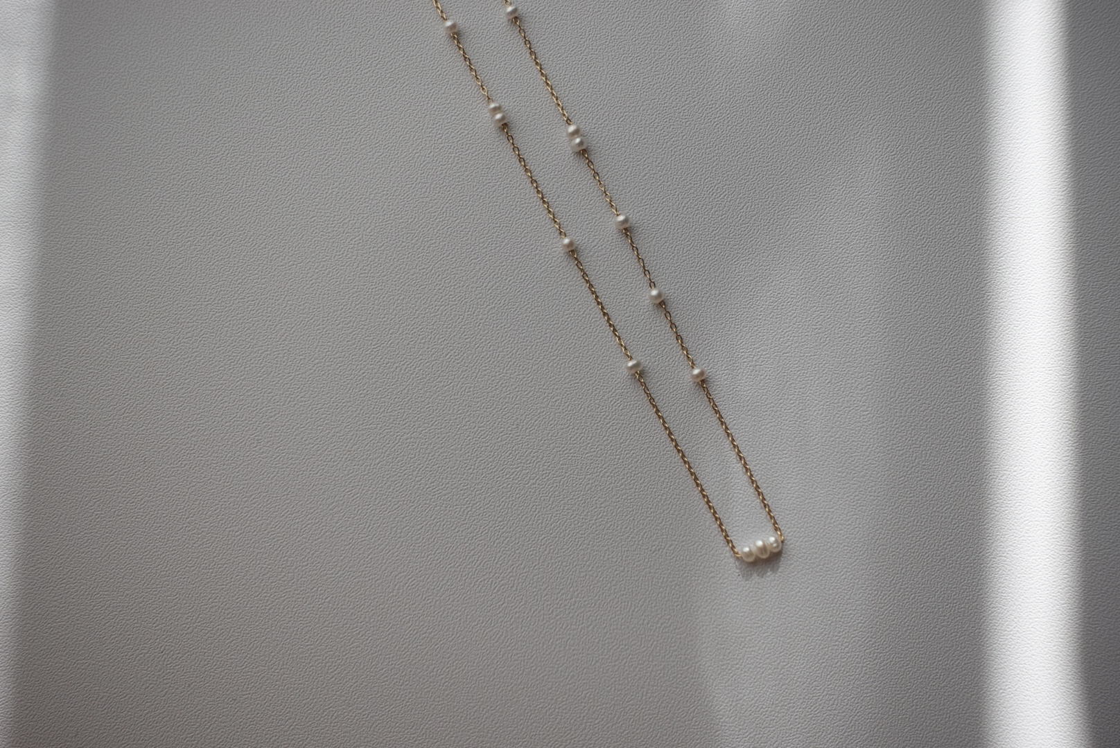 珍珠不規則間隔項鍊 14KGF