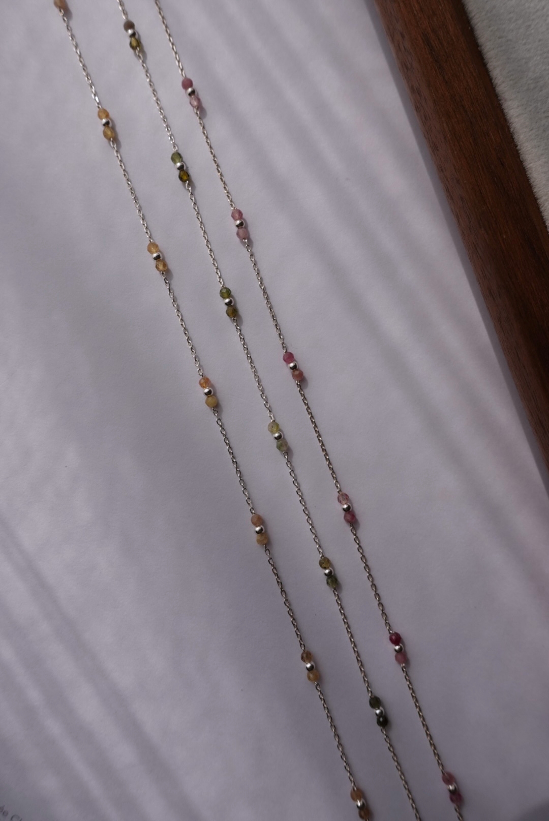 碧璽糖果造型間隔項鍊 S925